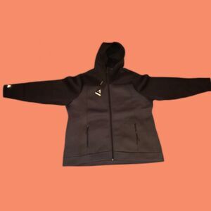 NWT Antigua Apparel 3XL Zip Front Hoodie Jacket Black Grey Athletic Plus Size